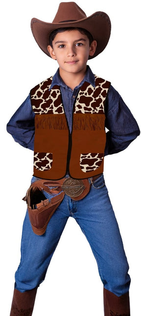 Cowboy Vest Bruin Kind van Fiestas Guirca koop je bij Partywinkel