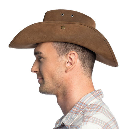 Cowboyhoed Leatherlook Deluxe van Boland koop je bij Partywinkel