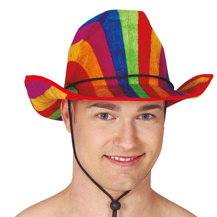 Cowboyhoed Meerkleurig van Fiestas Guirca koop je bij Partywinkel