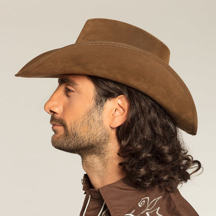 Cowboyhoed Nepleer Bruin 43cm van Boland koop je bij Partywinkel