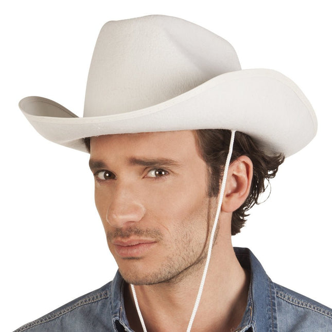 Cowboyhoed Rodeo Wit van Boland koop je bij Partywinkel