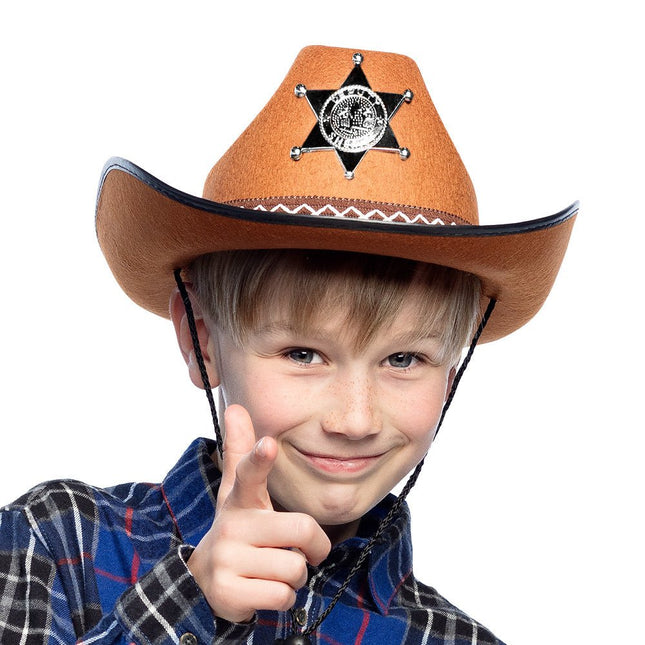 Cowboyhoed Sheriff Kind van Boland koop je bij Partywinkel