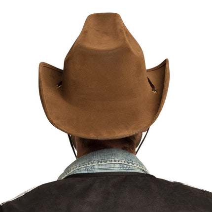 Cowboyhoed Utah Nepleer Bruin 43cm van Boland koop je bij Partywinkel