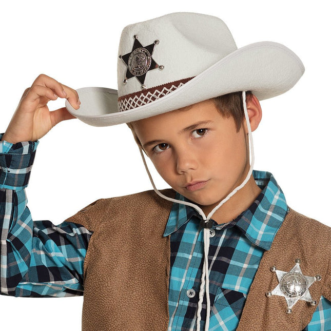 Cowboyhoed Wit Kind van Boland koop je bij Partywinkel