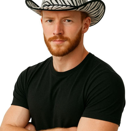 Cowboyhoed Zebra van Partychimp koop je bij Partywinkel