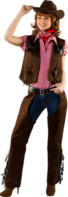 Cowgirl Gilet – Suède Look van Orlob koop je bij Partywinkel