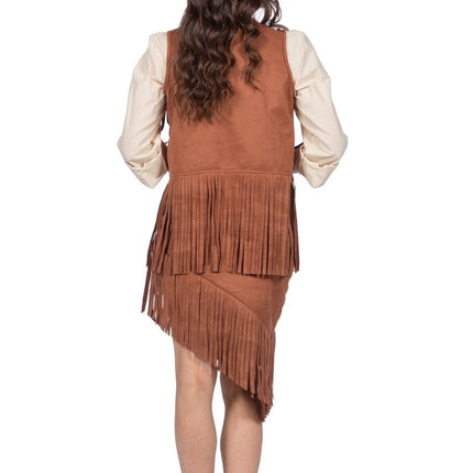 Cowgirl Kostuum Bruin Dames 2 delig van Wilbers & Wilbers koop je bij Partywinkel