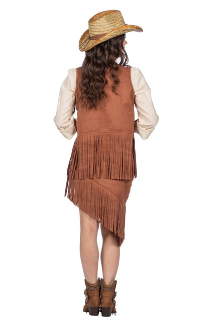 Cowgirl Kostuum Bruin Dames 2 delig van Wilbers & Wilbers koop je bij Partywinkel