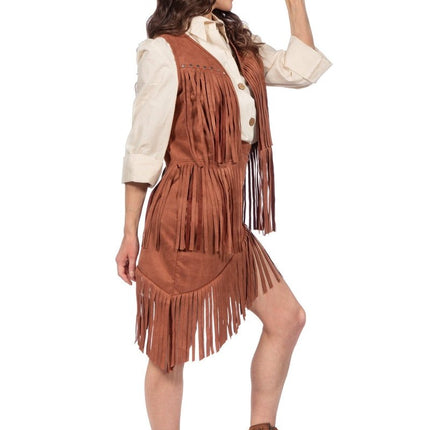 Cowgirl Kostuum Bruin Dames 2 delig van Wilbers & Wilbers koop je bij Partywinkel