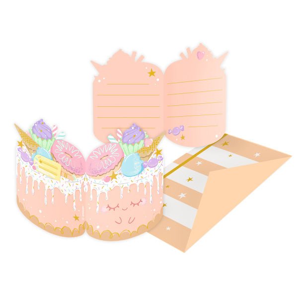 Crazy Cake Uitnodigingen 8st van Riethmueller koop je bij Partywinkel