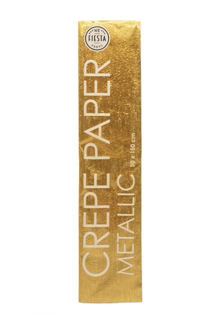 Crepe Papier Metallic Goud 50cm 1,5m van WeFiesta koop je bij Partywinkel