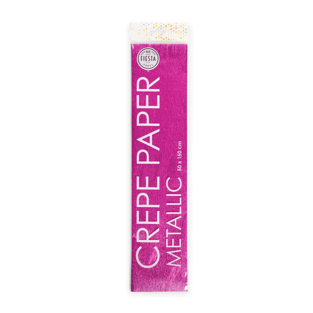 Crepe Papier Metallic Roze 50cm 1,5m van WeFiesta koop je bij Partywinkel