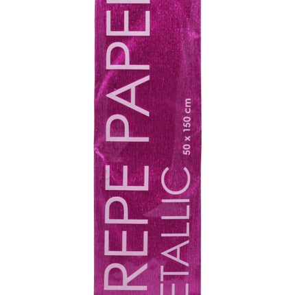 Crepe Papier Metallic Roze 50cm 1,5m van WeFiesta koop je bij Partywinkel