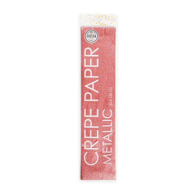 Crepe Papier Rose Goud Metallic 50cm 1,5m van WeFiesta koop je bij Partywinkel