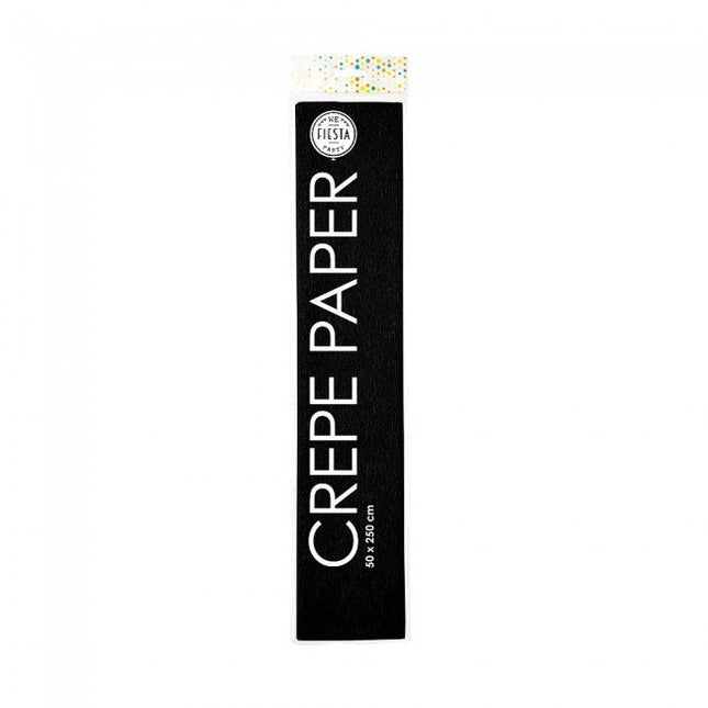 Crepe Papier Zwart 50cm 2,5m van WeFiesta koop je bij Partywinkel