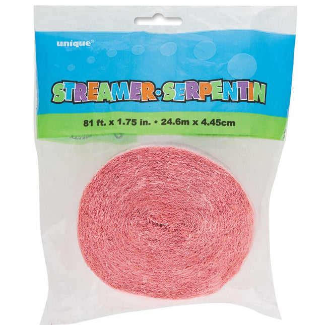 Crepe Slinger Lichtroze 24m van Unique koop je bij Partywinkel