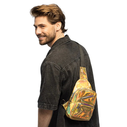 Crossbody tas Holo deluxe goud (27 x 17 x 8 cm) van Boland koop je bij Partywinkel