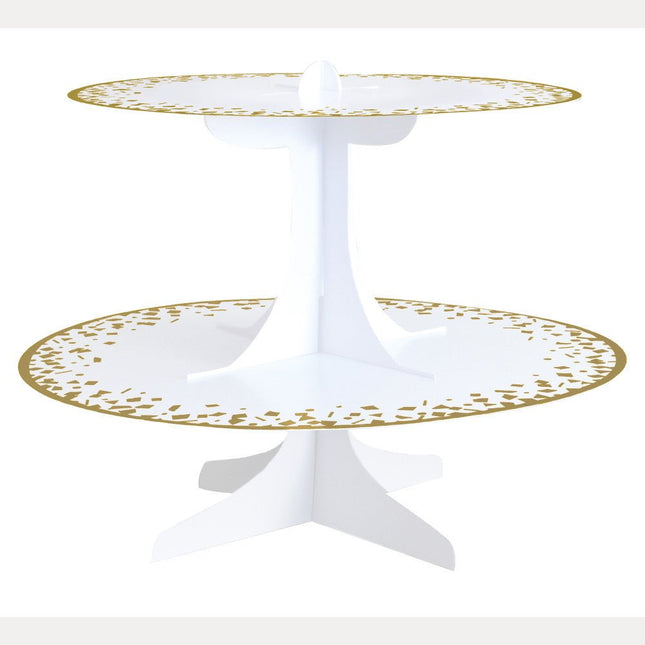 Cupcake Standaard Goud Karton 35cm van Unique koop je bij Partywinkel