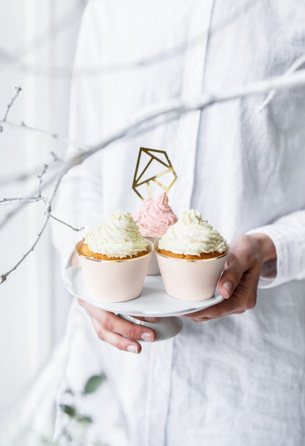 Cupcake Vormpjes Lichtroze Pastel 7,6cm 6st van Partydeco koop je bij Partywinkel