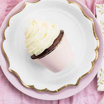 Cupcake Vormpjes Lichtroze Pastel 7,6cm 6st van Partydeco koop je bij Partywinkel