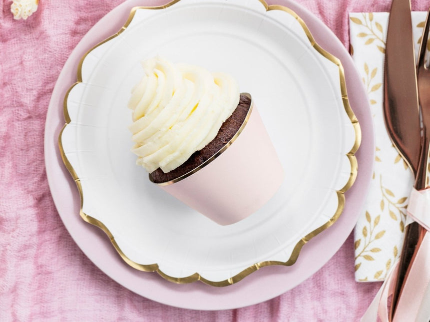 Cupcake Vormpjes Lichtroze Pastel 7,6cm 6st van Partydeco koop je bij Partywinkel