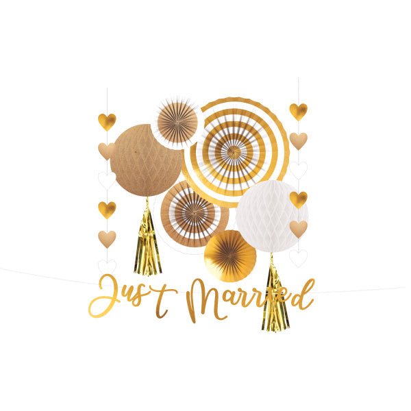 Decoratie Set Just Married 9 delig van Riethmueller koop je bij Partywinkel