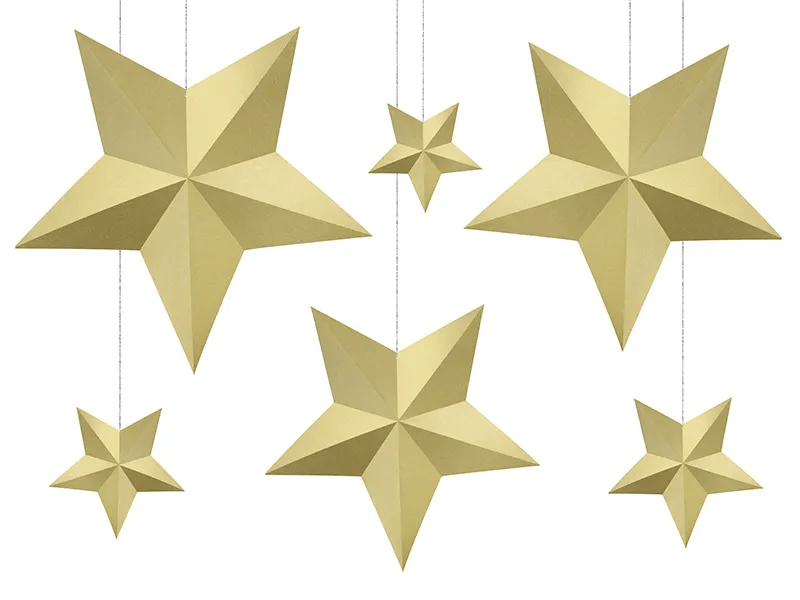 Decoratie Sterren Goud 6st van Partydeco koop je bij Partywinkel