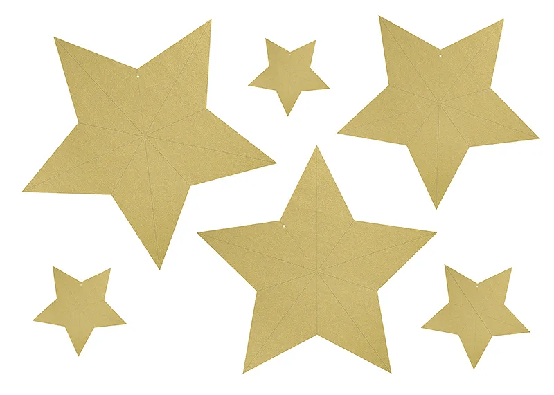 Decoratie Sterren Goud 6st van Partydeco koop je bij Partywinkel