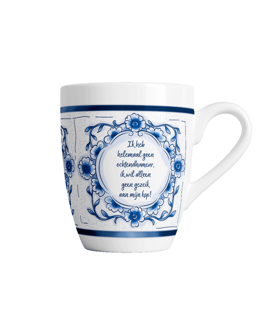 Delfts blauwe mok - Ochtendhumeur van Paper Dreams koop je bij Partywinkel