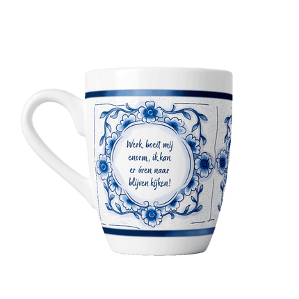 Delfts blauwe mok - Werk boeit van Paper Dreams koop je bij Partywinkel