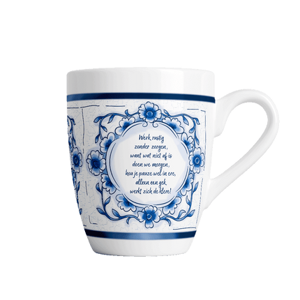 Delfts blauwe mok - Werk rustig van Paper Dreams koop je bij Partywinkel