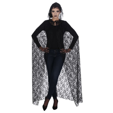 Black Lace Cape, 150 cm