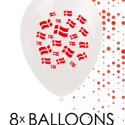 Denemarken Ballonnen 30cm 8st van WeFiesta koop je bij Partywinkel