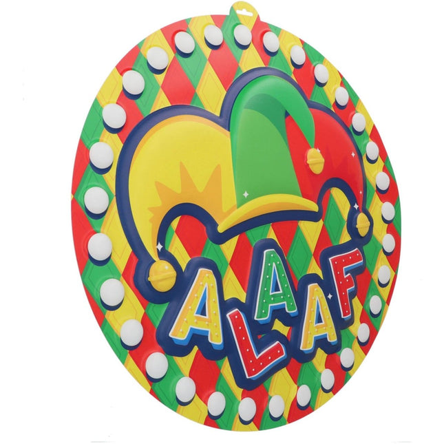 Deurbord 3D 'Alaaf' Meerkleurig - 58cm van Folat koop je bij Partywinkel
