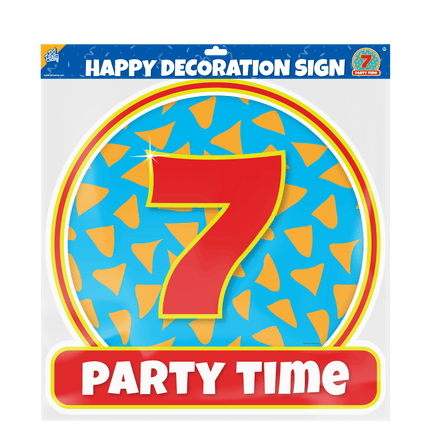 Deurbord 7 Jaar Gekleurd 50cm van Paper Dreams koop je bij Partywinkel