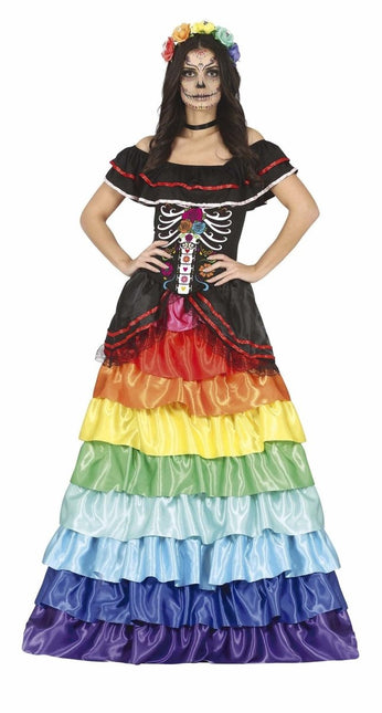 Dia De Los Muertos Halloween Kostuum Dames van Fiestas Guirca koop je bij Partywinkel