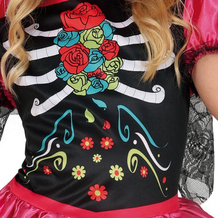 Dia De Los Muertos Jurk Meisje Skelet van Fiestas Guirca koop je bij Partywinkel