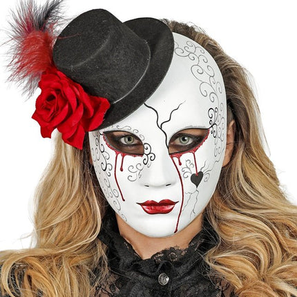 Dia De Los Muertos Masker Met Hoed van Widmann koop je bij Partywinkel