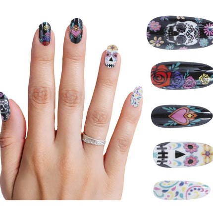 Dia De Los Muertos Nep Nagels 10st van Fiestas Guirca koop je bij Partywinkel