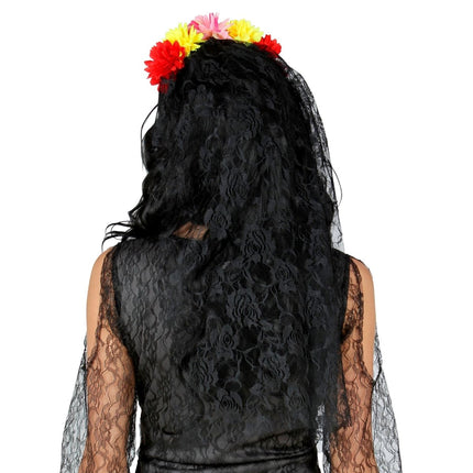 Dia De Los Muertos Sluier van Widmann koop je bij Partywinkel