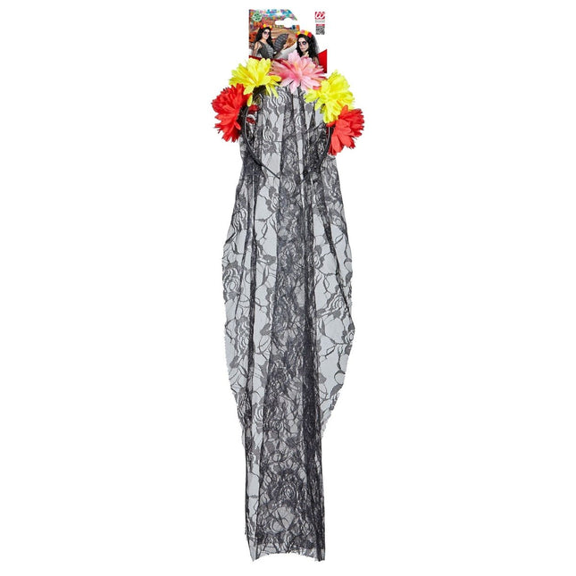 Dia De Los Muertos Sluier van Widmann koop je bij Partywinkel