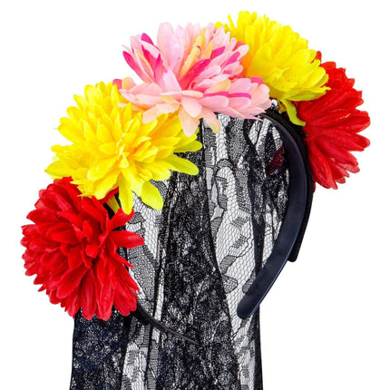 Dia De Los Muertos Sluier van Widmann koop je bij Partywinkel