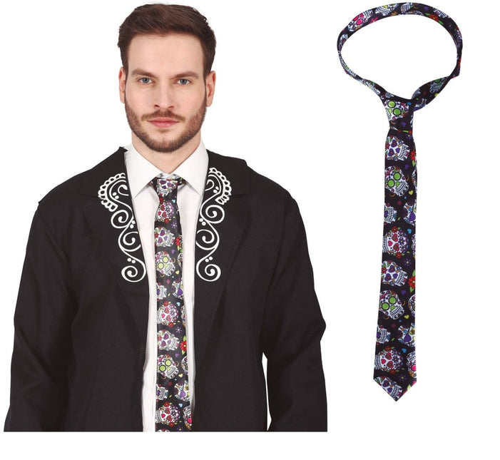 Dia De Los Muertos Stropdas van Fiestas Guirca koop je bij Partywinkel