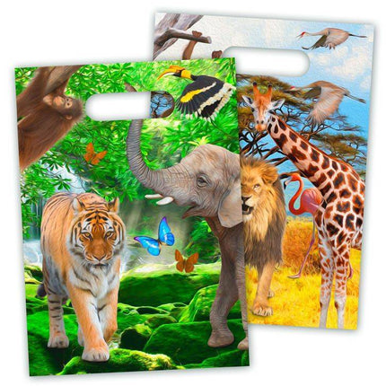 Dieren Uitdeelzakjes Safari 23cm 8st van Folat koop je bij Partywinkel