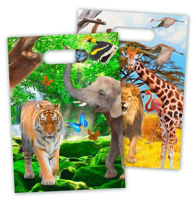 Dieren Uitdeelzakjes Safari 23cm 8st van Folat koop je bij Partywinkel