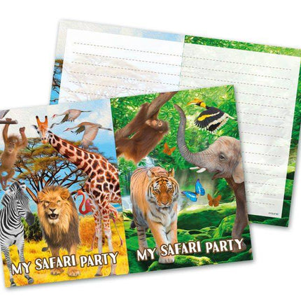 Dieren Uitnodigingen Safari 8st van Folat koop je bij Partywinkel