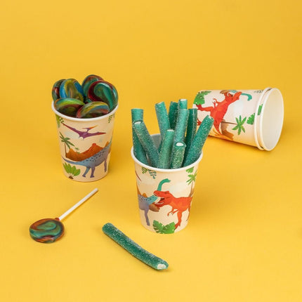 Dino Bekers 9cm 8st van Paper Dreams koop je bij Partywinkel