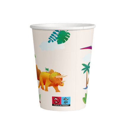 Dino Bekers 9cm 8st van Paper Dreams koop je bij Partywinkel