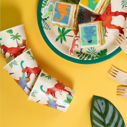 Dino Bekers 9cm 8st van Paper Dreams koop je bij Partywinkel