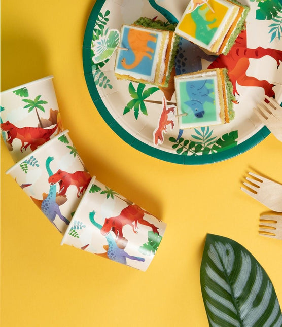 Dino Bekers 9cm 8st van Paper Dreams koop je bij Partywinkel